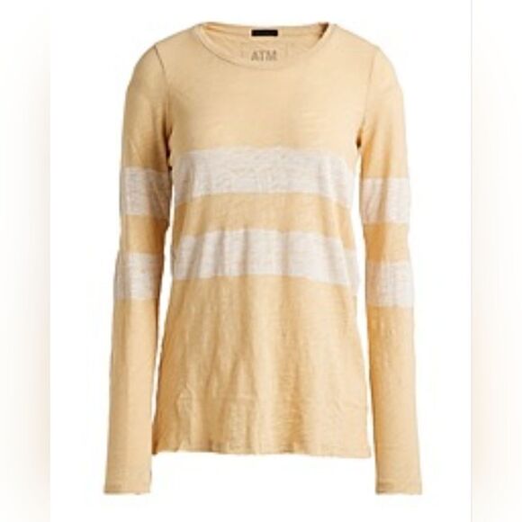 ATM Anthony Thomas Melillo Stripe Top Quiet Luxury Preppy Light Academia XS - Picture 1 of 12
